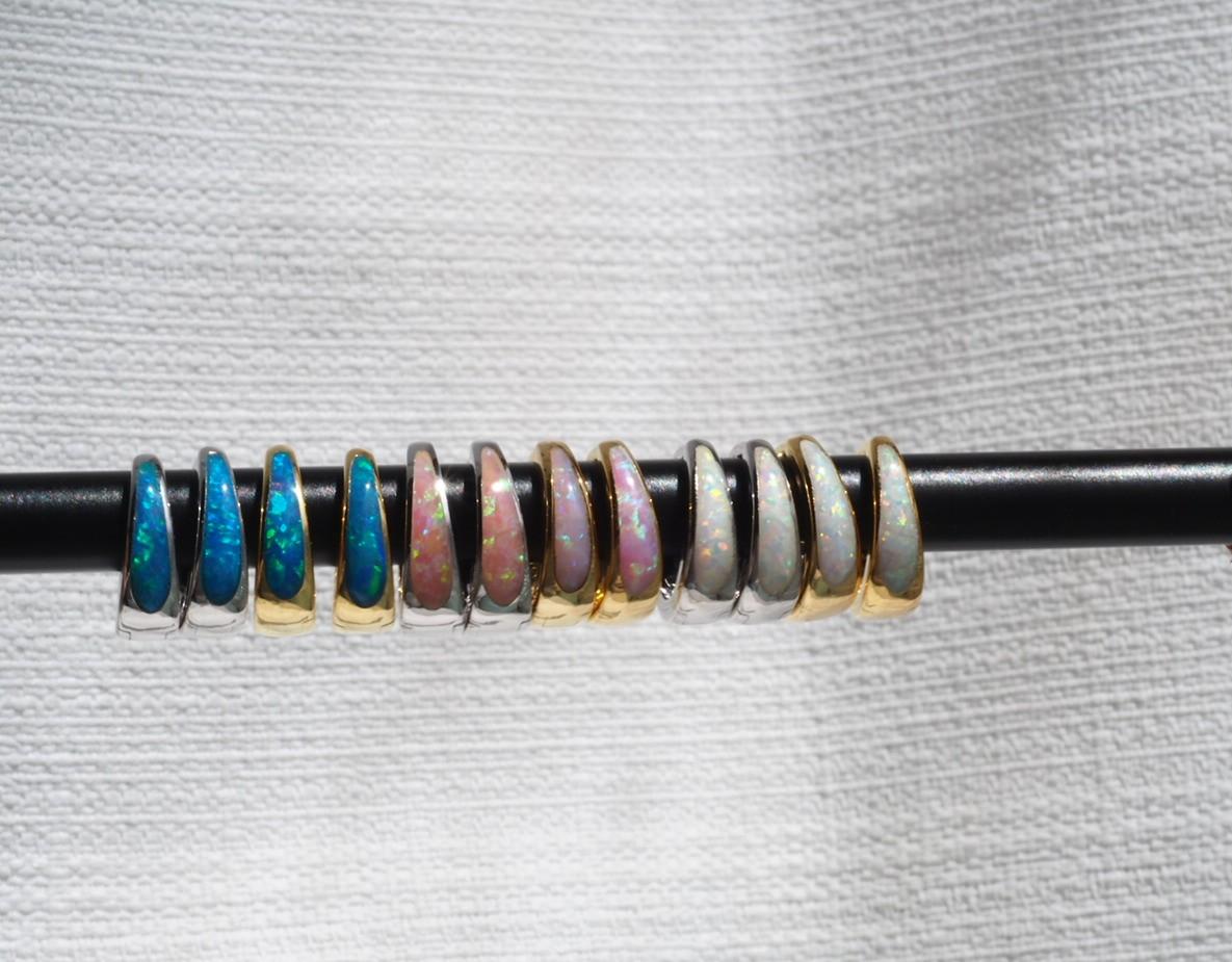 S925wg/gp オパールフープピアス❀1枚目の画像