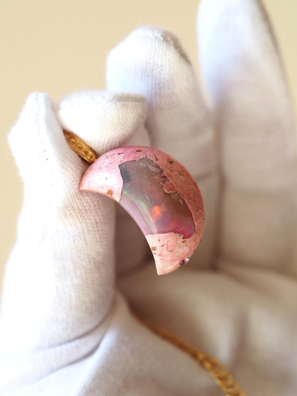 Galaxyオパール28 三日月K14gfバチカンペンダントトップ NO21枚目の画像