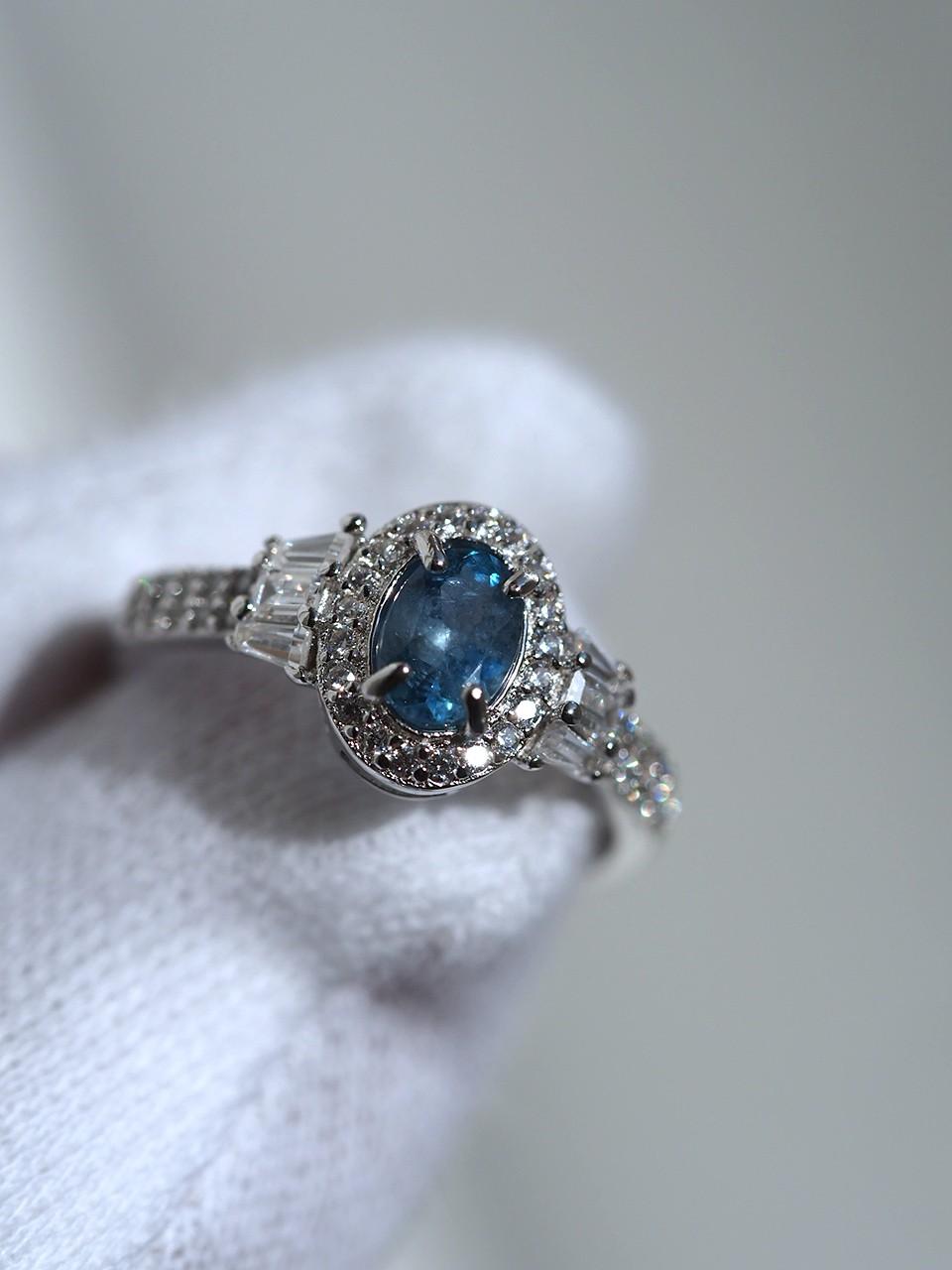 サンタマリアアクアマリン6 S925wgzcリング1枚目の画像