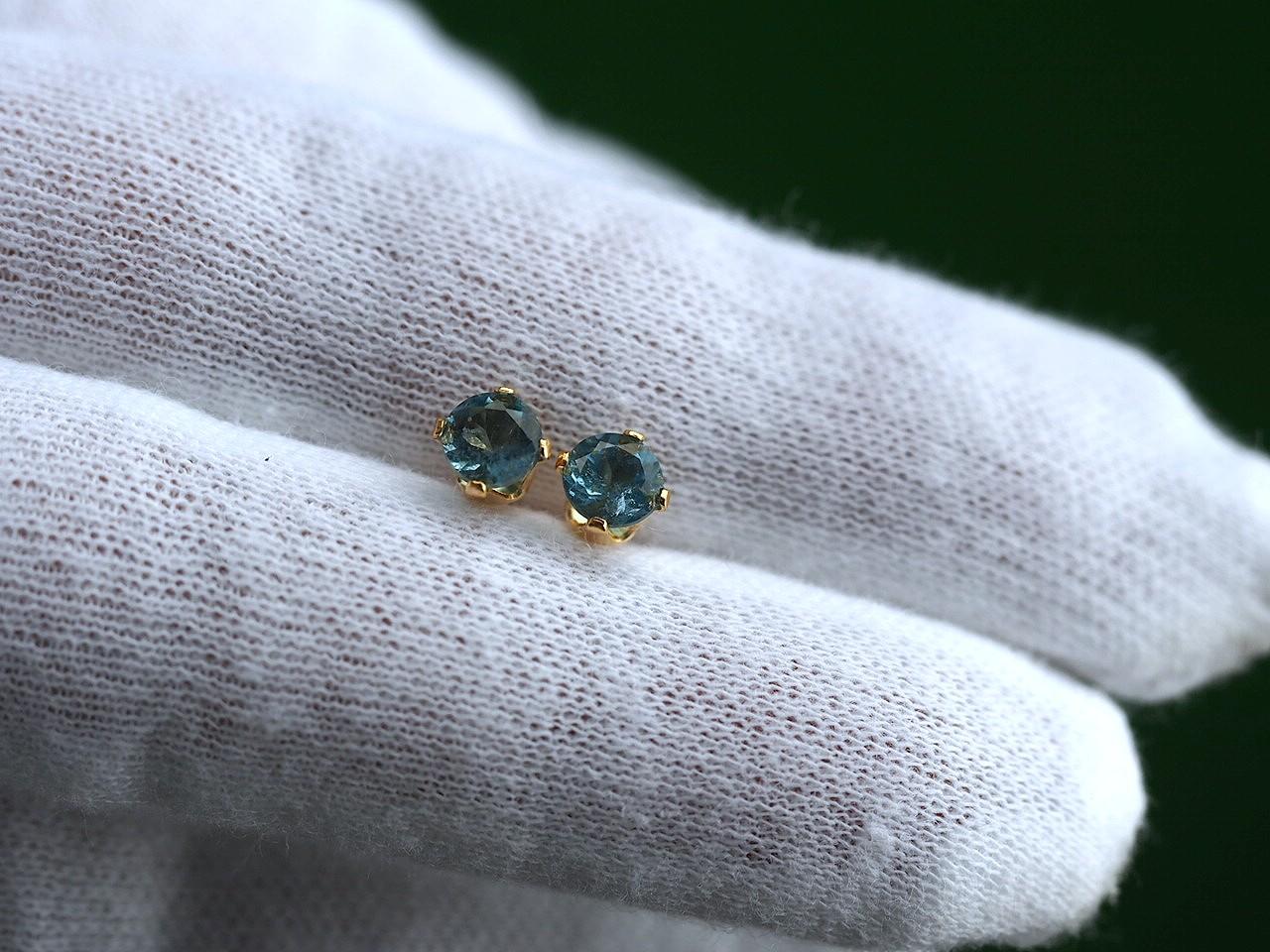 サンタマリアアクアマリン5 K14gfピアス1枚目の画像