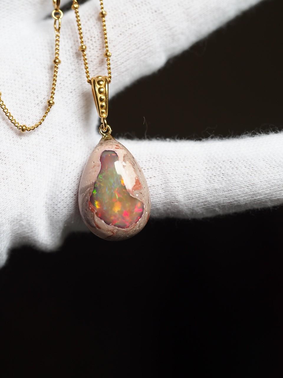 限定1 Galaxyオパール23 K14gf製バチカンペンダントトップ No351枚目の画像